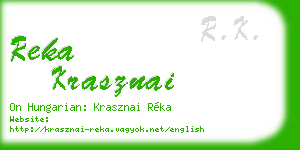 reka krasznai business card