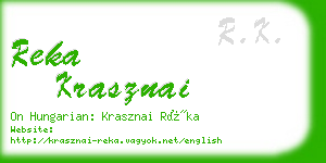 reka krasznai business card